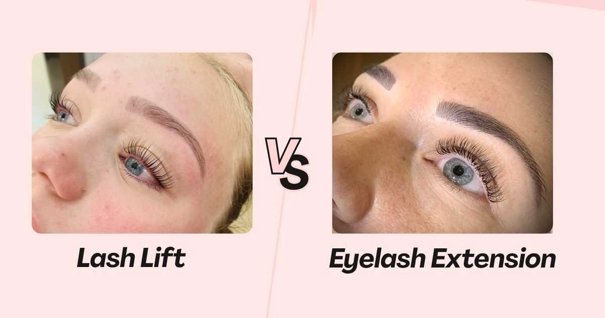 Comparison of a natural lash lift and eyelash extensions at Iconic Brow N Lash, Westfield North Lakes