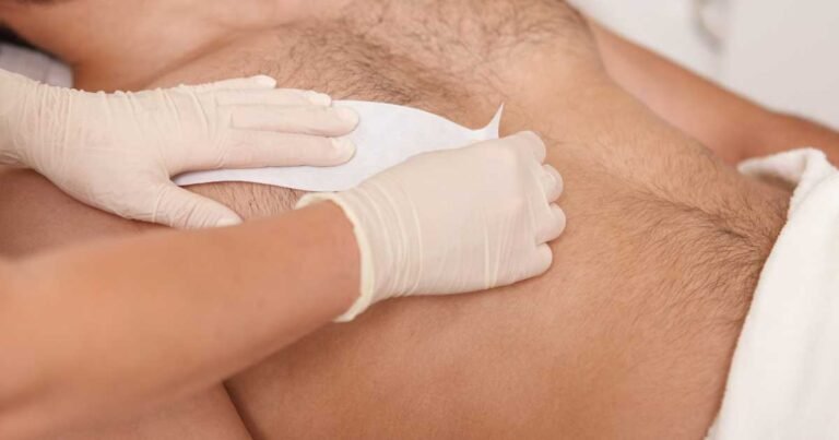 Men's back and chest waxing in a private treatment room at Iconic Brow Wax N Beauty, Westfield North Lakes